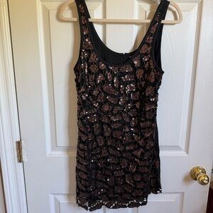 Black and Brown Sequin Dress